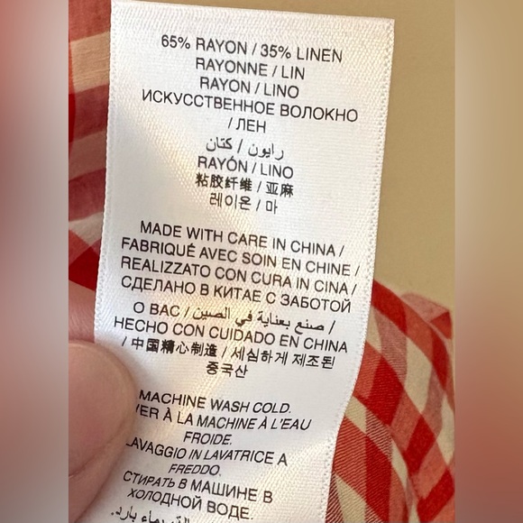 New Doen Coralie mini dress in scarlet Marilyn gingham - Picture 10 of 10